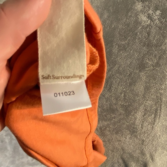 Soft Surroundings Orange Wrap Blouse 3/4 Sleeve Fitted Small - Picture 6 of 7